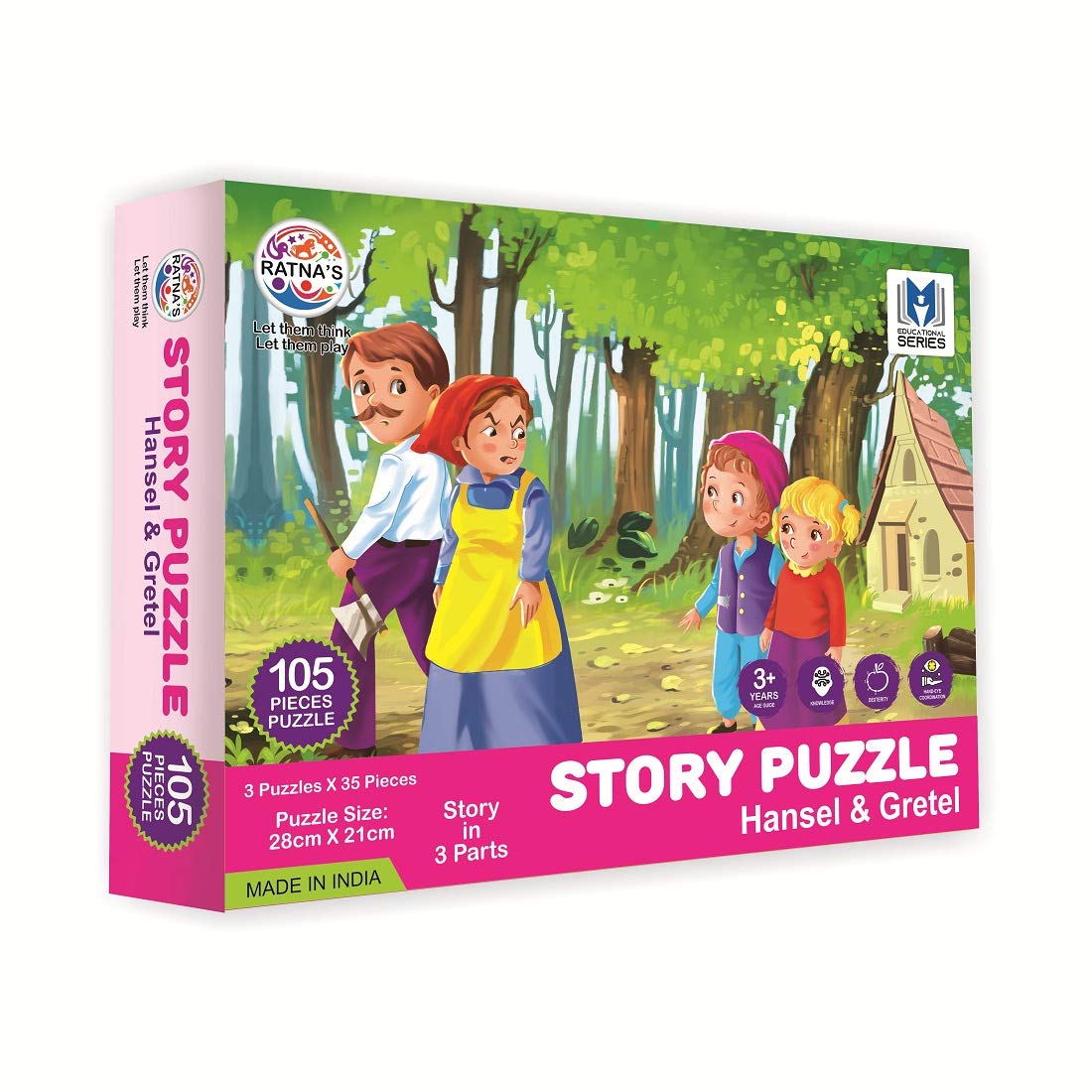 Story Jigsaw Puzzle Hansel & Gretel 105 Pieces Puzzle(35 Pieces x 3 Puzzles)