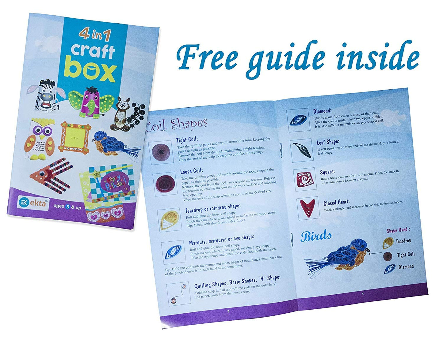 4 in 1 Craft Box for Children 5+ Years, DIY Craft Box Making Various Creative Design for Kids