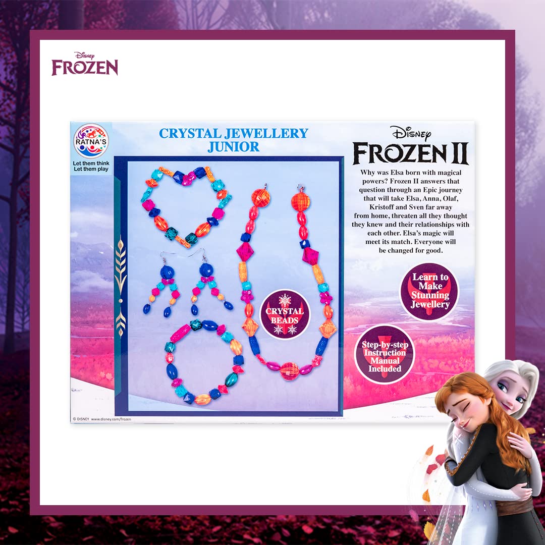RATNA'S Art & Craft DIY Jewellery Making Kit for Girls to Make Necklaces, Earnings, Bracelets, etc Using Different Colorful Beads (Disney Frozen Crystal Beads Jewellery Junior)
