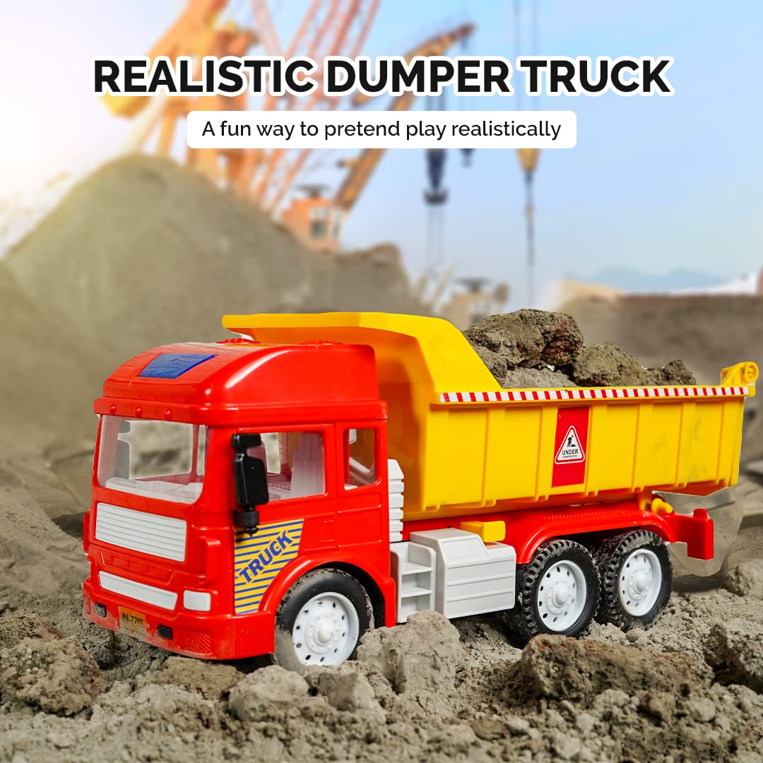 RATNA'S My First Wheels Dumper Truck | Friction Powered Big Size Plastic Toy Vehicle for Kids