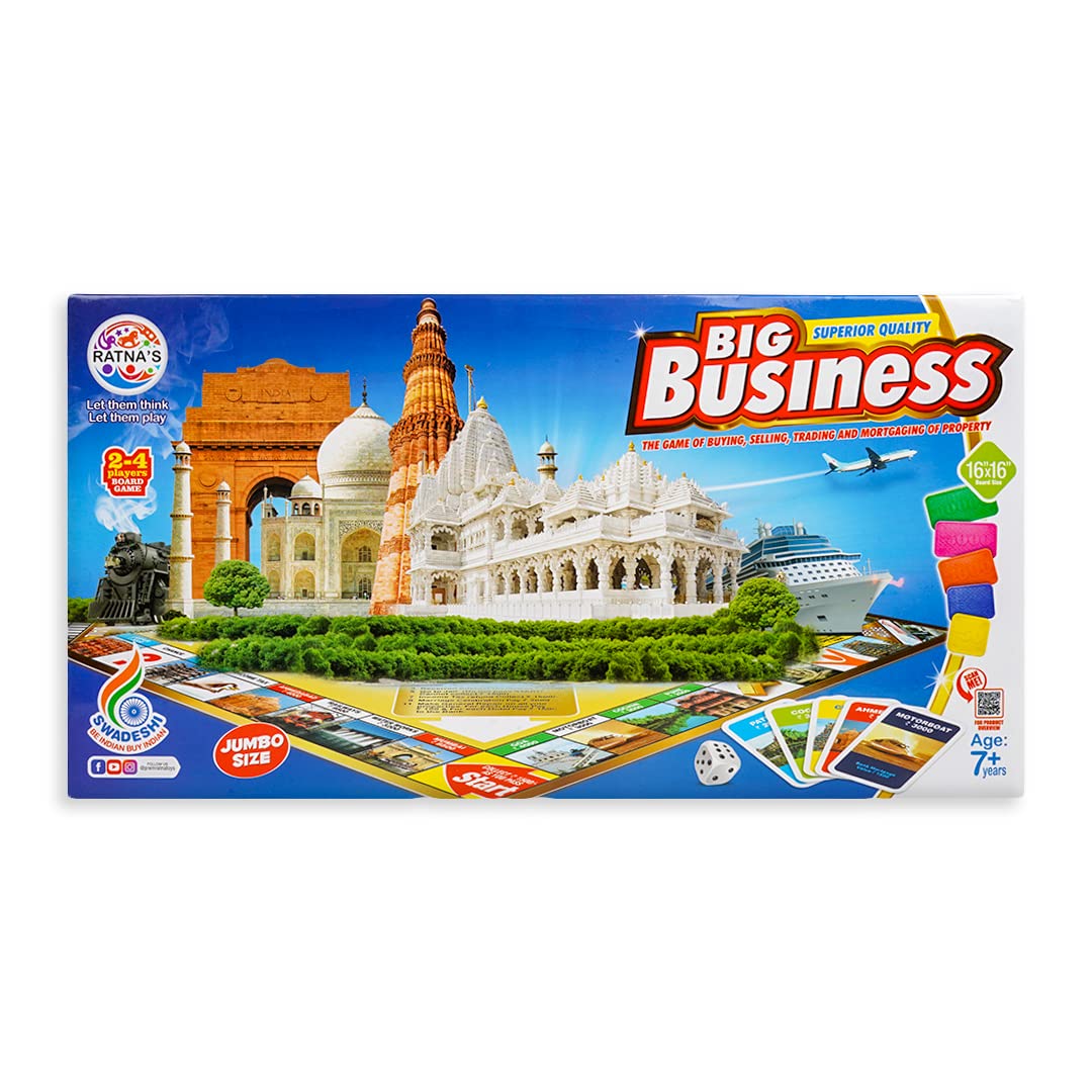 Ratna's Big Business Board Game Jumbo Size with Plastic Money Coins