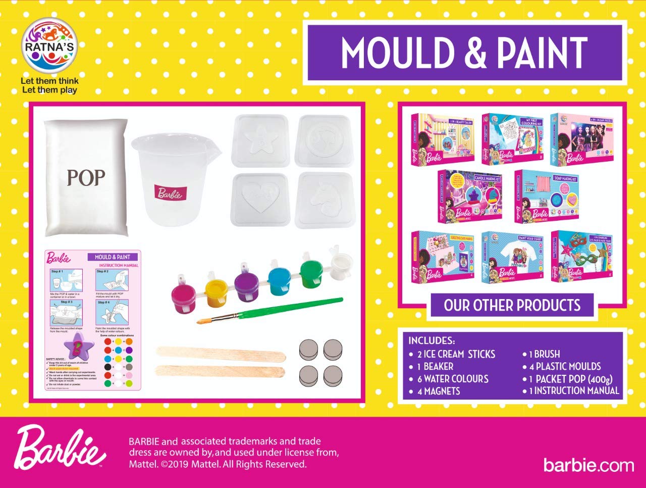 Barbie Mould and Paint.(4 Moulds Given Inside.)