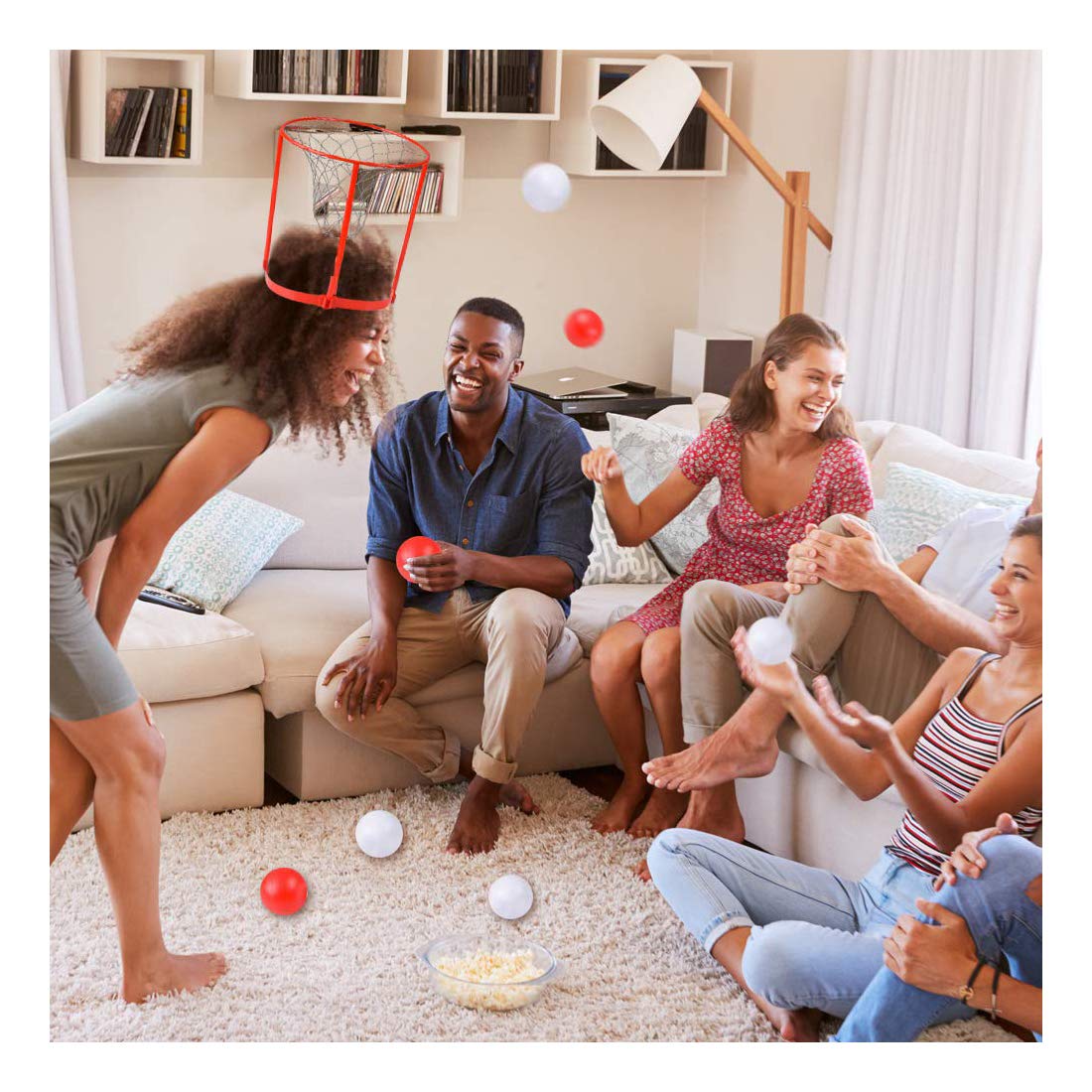 awals headband hoop ball toy heads up catch the ball a true classic game that makes great fun party flavor fun for kids | catching basketball|hoop ball toy with 10 balls- Multi color