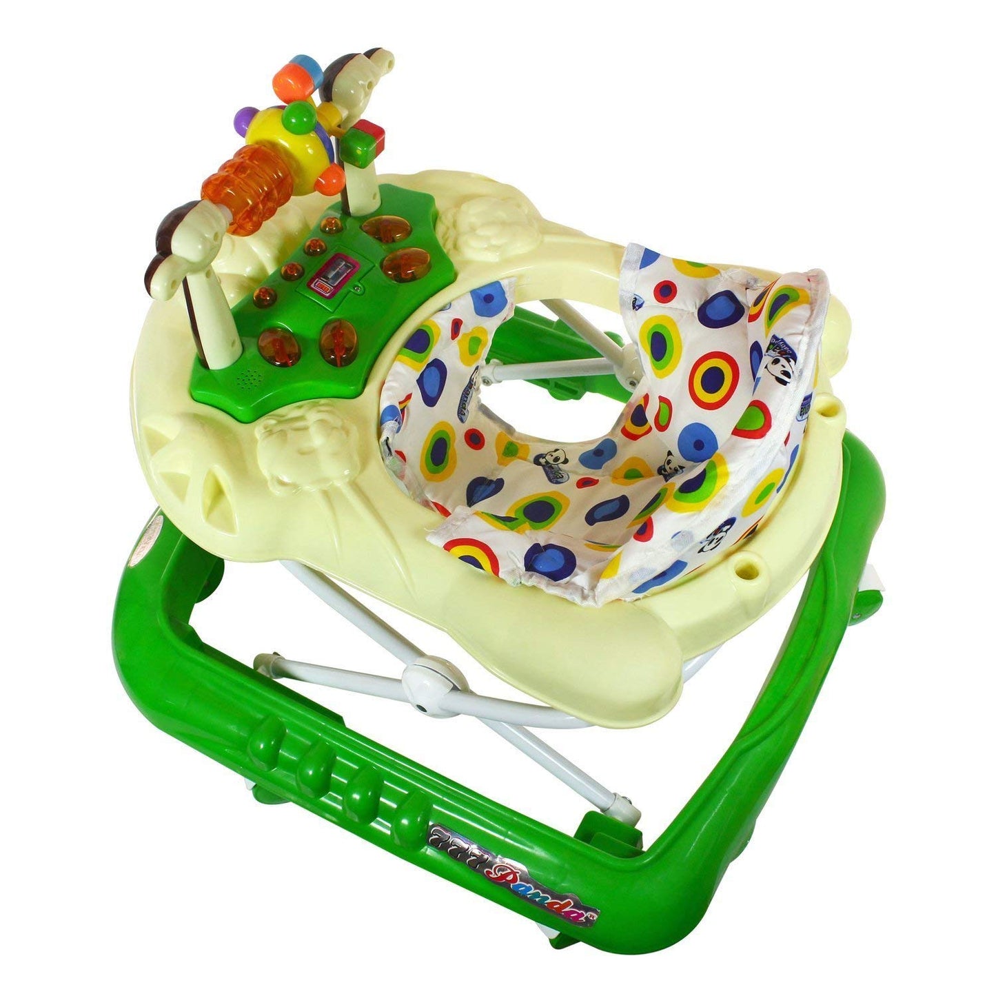 Panda 777 Smart Musical Round Toddler Baby Walker with Comfy Seat and Activity with Light and Musical Toy Bar and Ultra Soft Seat for Kids/Babies (Green) - MRGTOYS