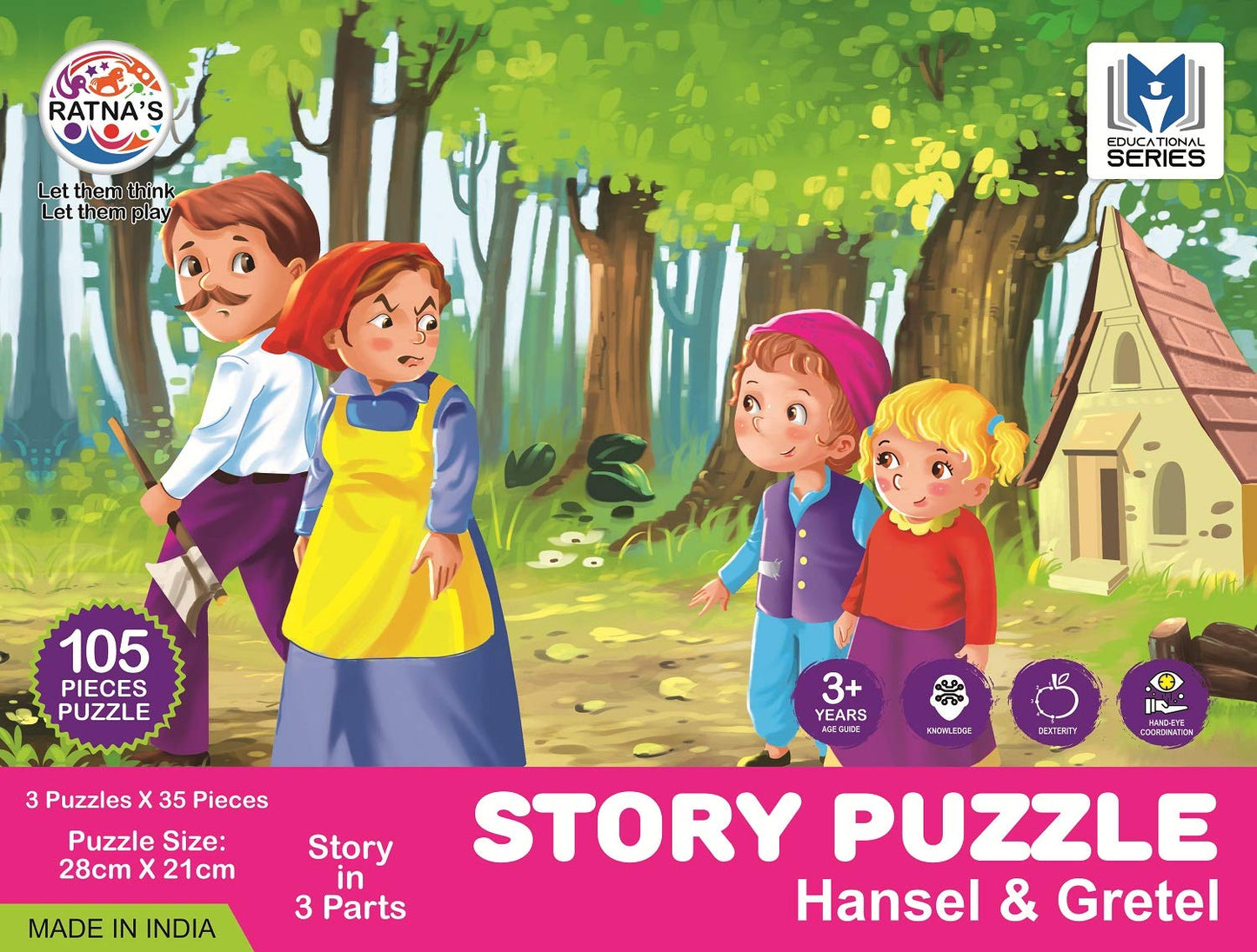 Story Jigsaw Puzzle Hansel & Gretel 105 Pieces Puzzle(35 Pieces x 3 Puzzles)