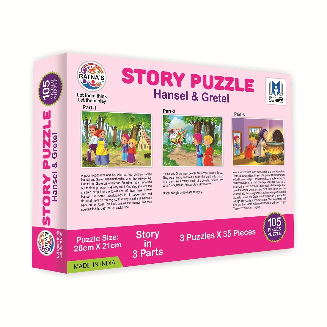 Story Jigsaw Puzzle Hansel & Gretel 105 Pieces Puzzle(35 Pieces x 3 Puzzles)