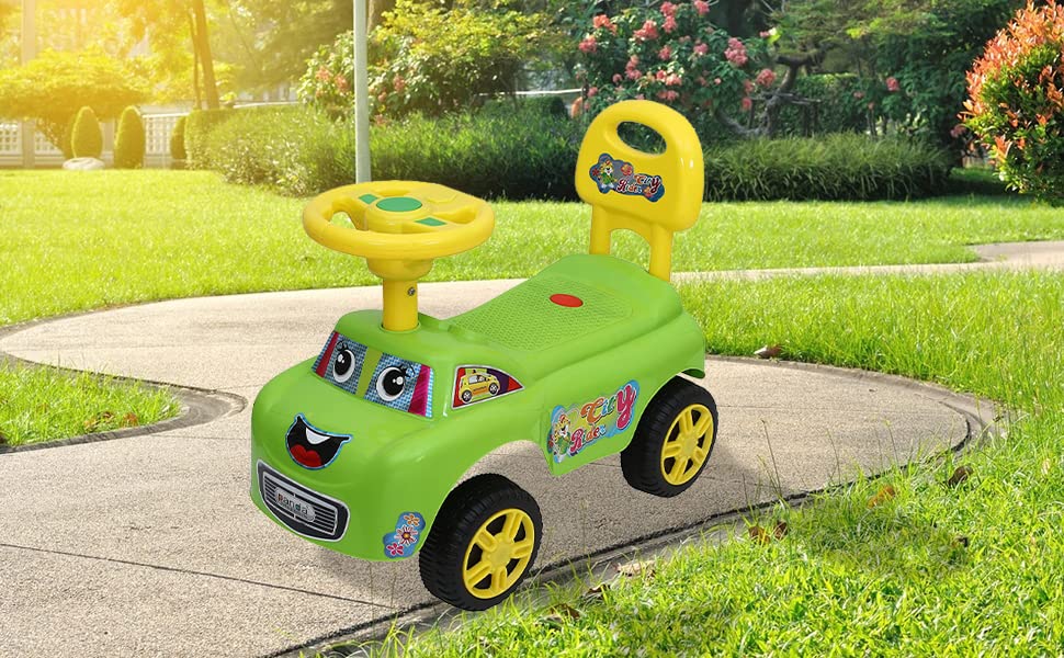 Magic Rider Push-Car Ride-On for Kids with Music 1-3 Years (City Green) - MRGTOYS