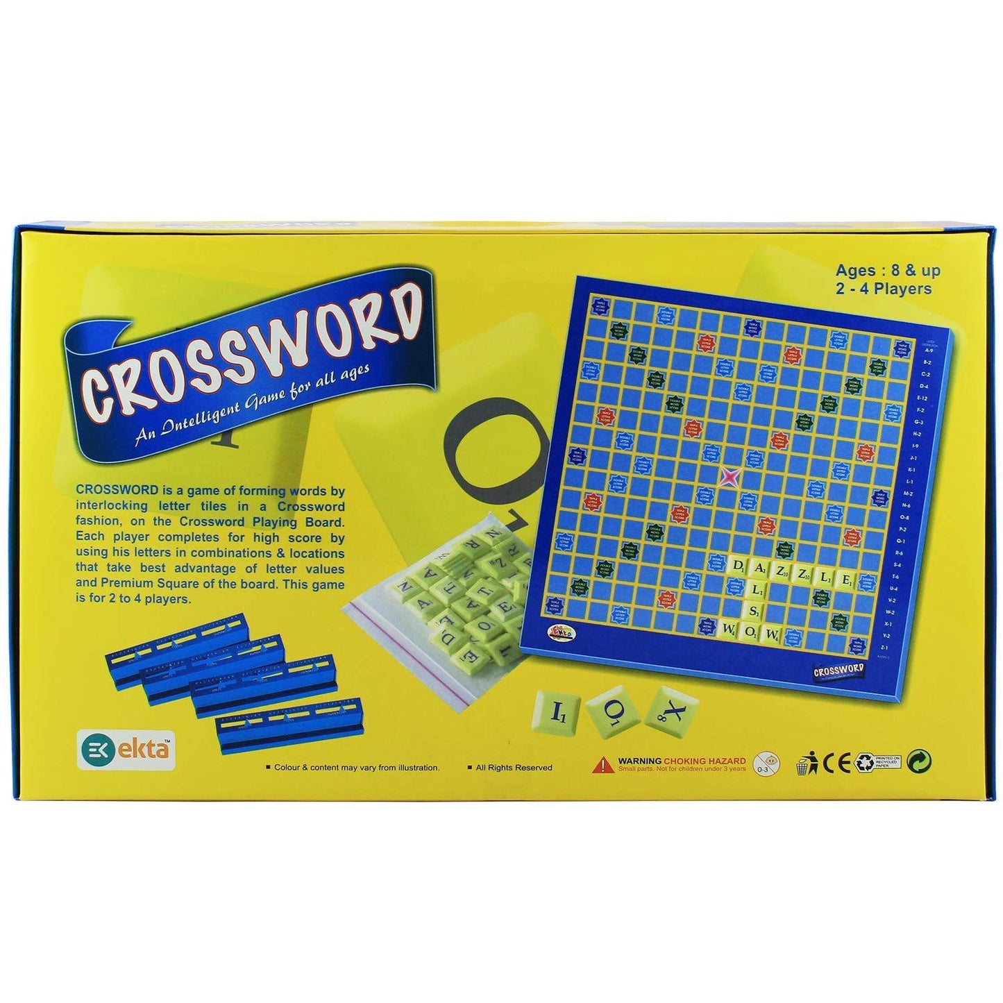EKTA Crossword (an English Word Puzzle Game),for Kids, Multicolor