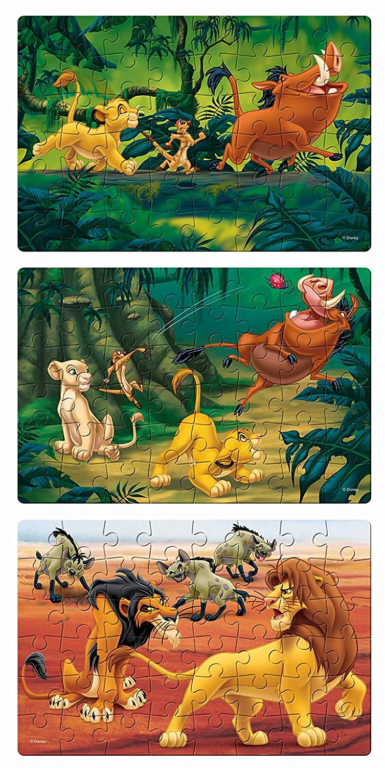 Frank Disney The Lion King Puzzles - 48 Pieces 3 in 1 Jigsaw Puzzles for Kids for Age 5 Years Old and Above