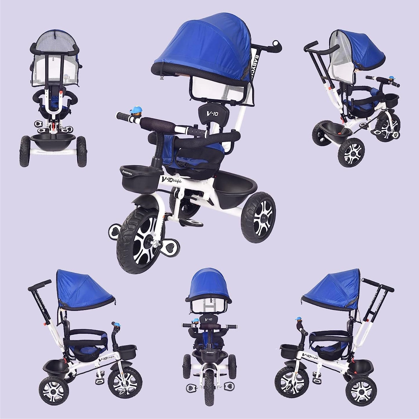 BabyCute Cycle for Kids, Plug and Play Baby Sports Tricycle with Canopy for 2 to 5 Year Old Children V 10 - MRGTOYS