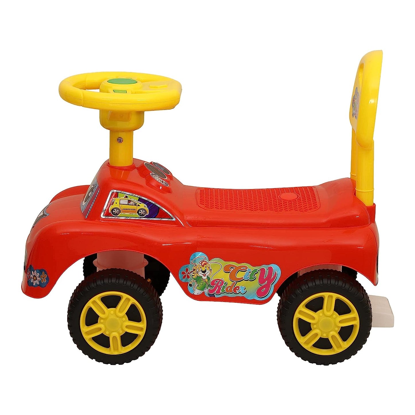 Magic Rider Push-Car Ride-On for Kids with Music 1-3 Years (City Red) - MRGTOYS
