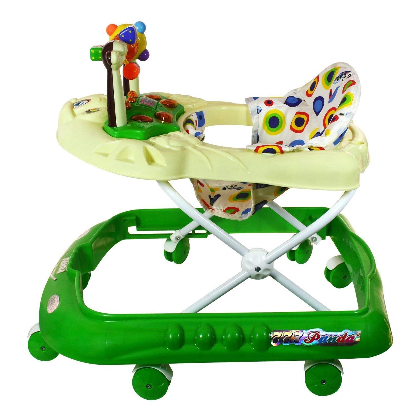 Panda 777 Smart Musical Round Toddler Baby Walker with Comfy Seat and Activity with Light and Musical Toy Bar and Ultra Soft Seat for Kids/Babies (Green) - MRGTOYS