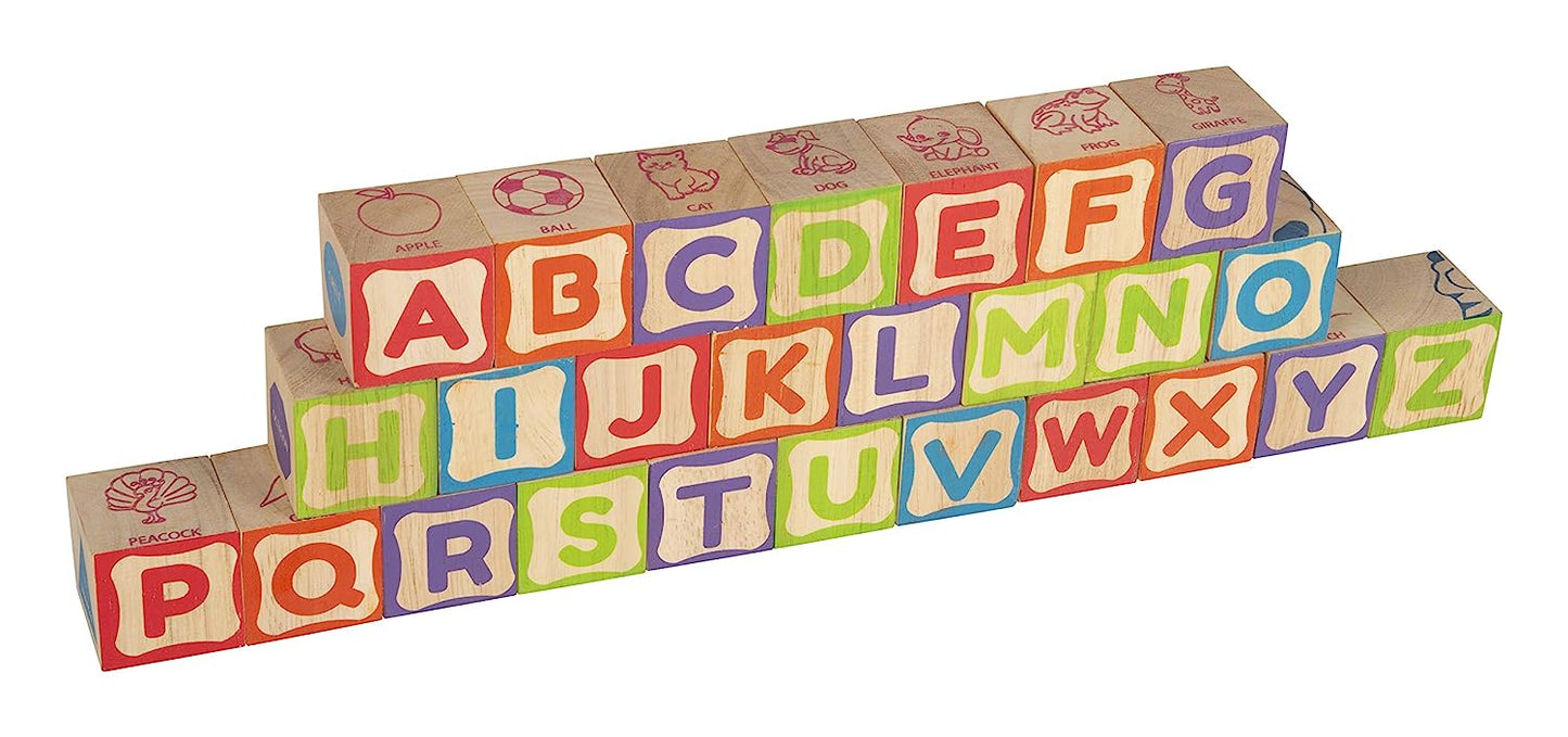 Giggles - Info Cubes, Educational Learning blocks, Teaches Alphabet,Numbers,Colour shapes & Picture puzzle, 3 Years & above, Preschool toys Multicolor (26 pieces)
