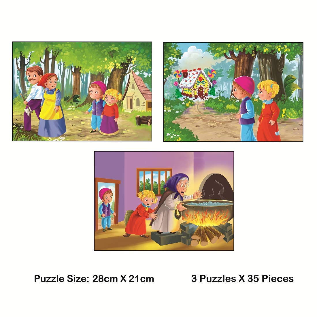 Story Jigsaw Puzzle Hansel & Gretel 105 Pieces Puzzle(35 Pieces x 3 Puzzles)