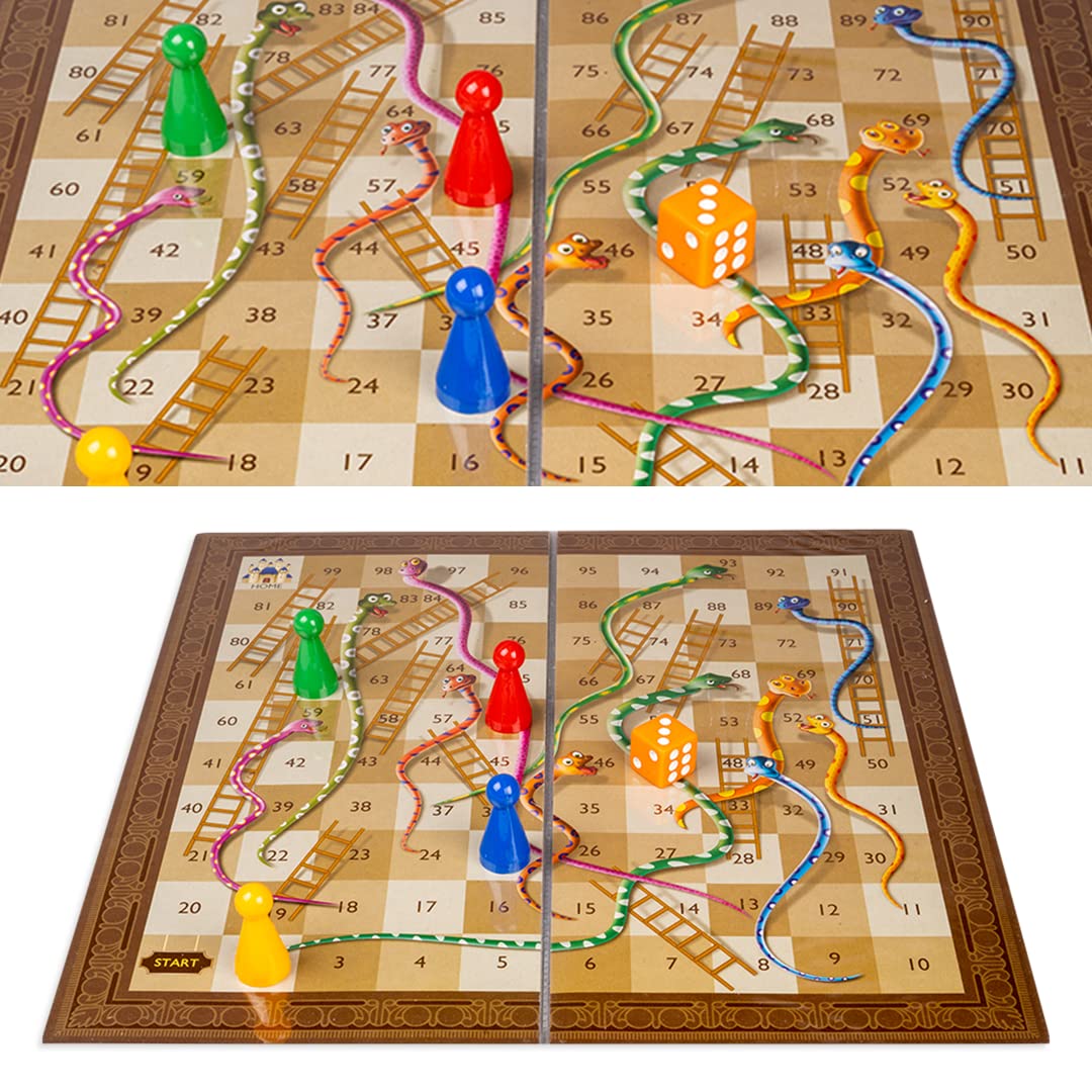 Toysbox Ludo and Snakes & Ladders Premium Small Classic Board Game to Play with Kids and Adults