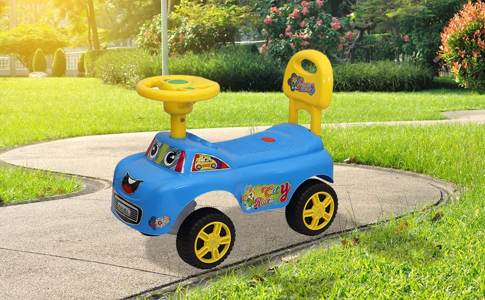 Magic Rider Push-Car Ride-On for Kids with Music 1-3 Years (City Blue) - MRGTOYS