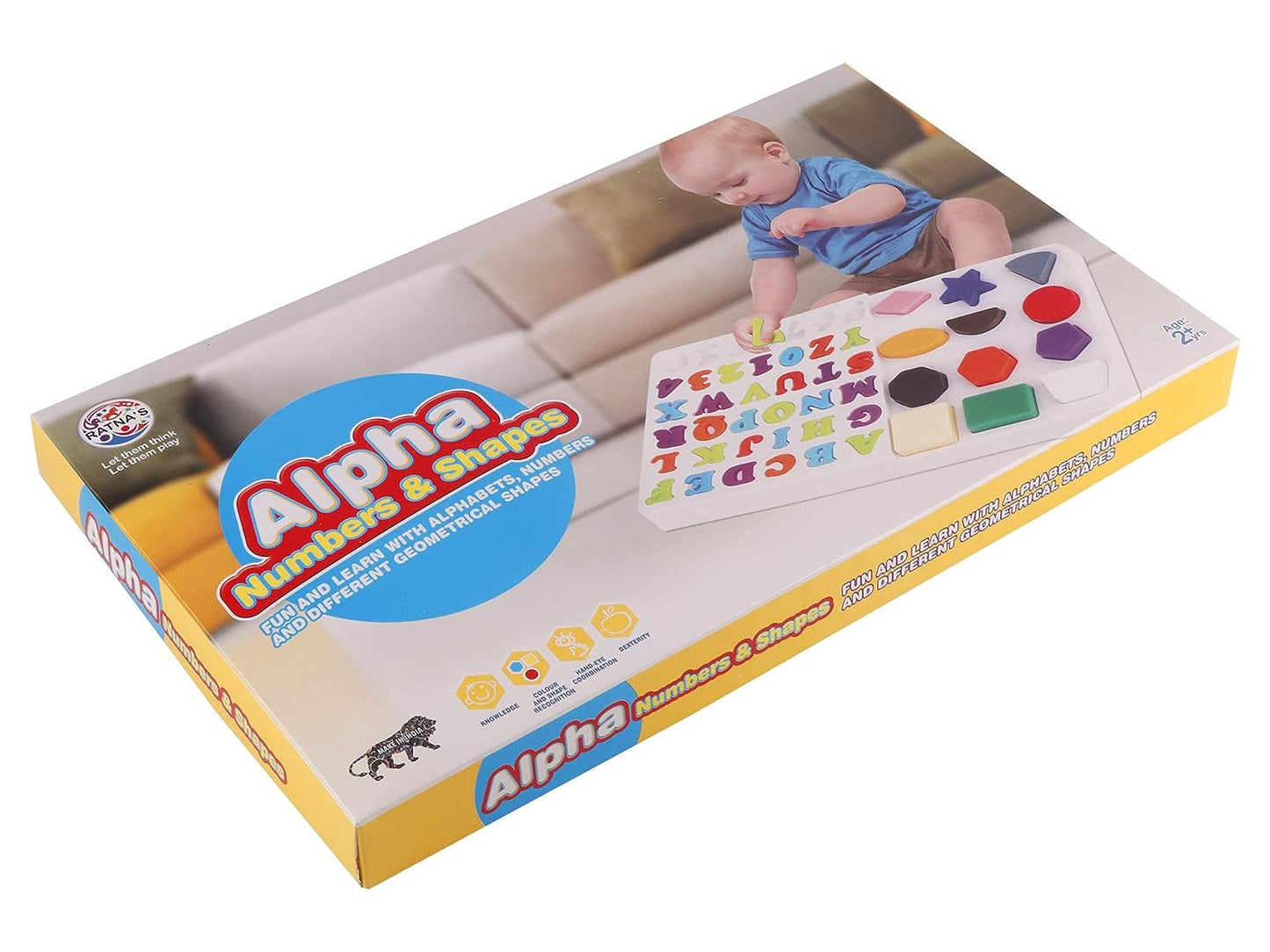 Ratna's Educational Alpha, Numbers & Shapes for Kids. Let Them Learn The Combo of Alphabet,Number and Shapes