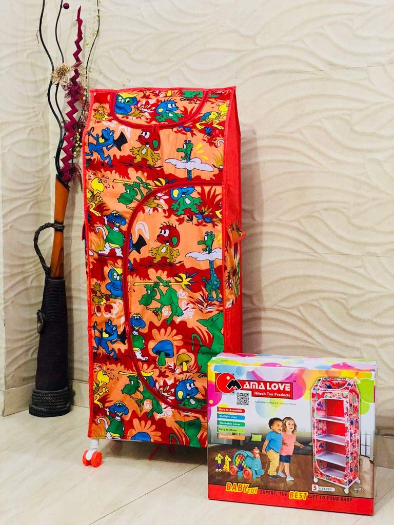 Mama Love Kids Almirah 5 Shelves/Storage Organizer Kit for Children (Multi-Color) - MRGTOYS