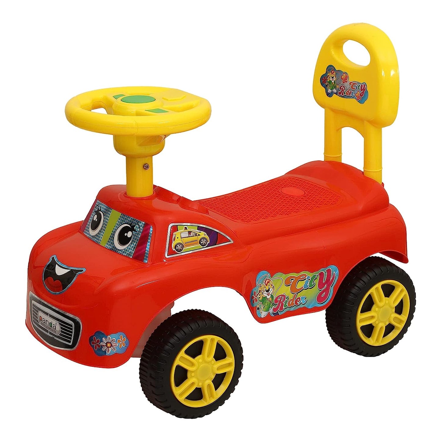 Magic Rider Push-Car Ride-On for Kids with Music 1-3 Years (City Red) - MRGTOYS
