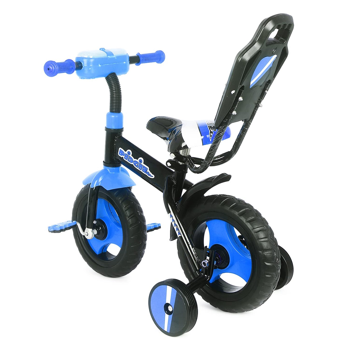 BABYCUTE Plug N Play Kids/Baby Tricycle for 12 Months to 48 Months, Cushion Seat and Seat Belt Boys, Girls, and Up to 30kg Carrying Capacity PIDGI TRICYCLE (Blue) - MRGTOYS