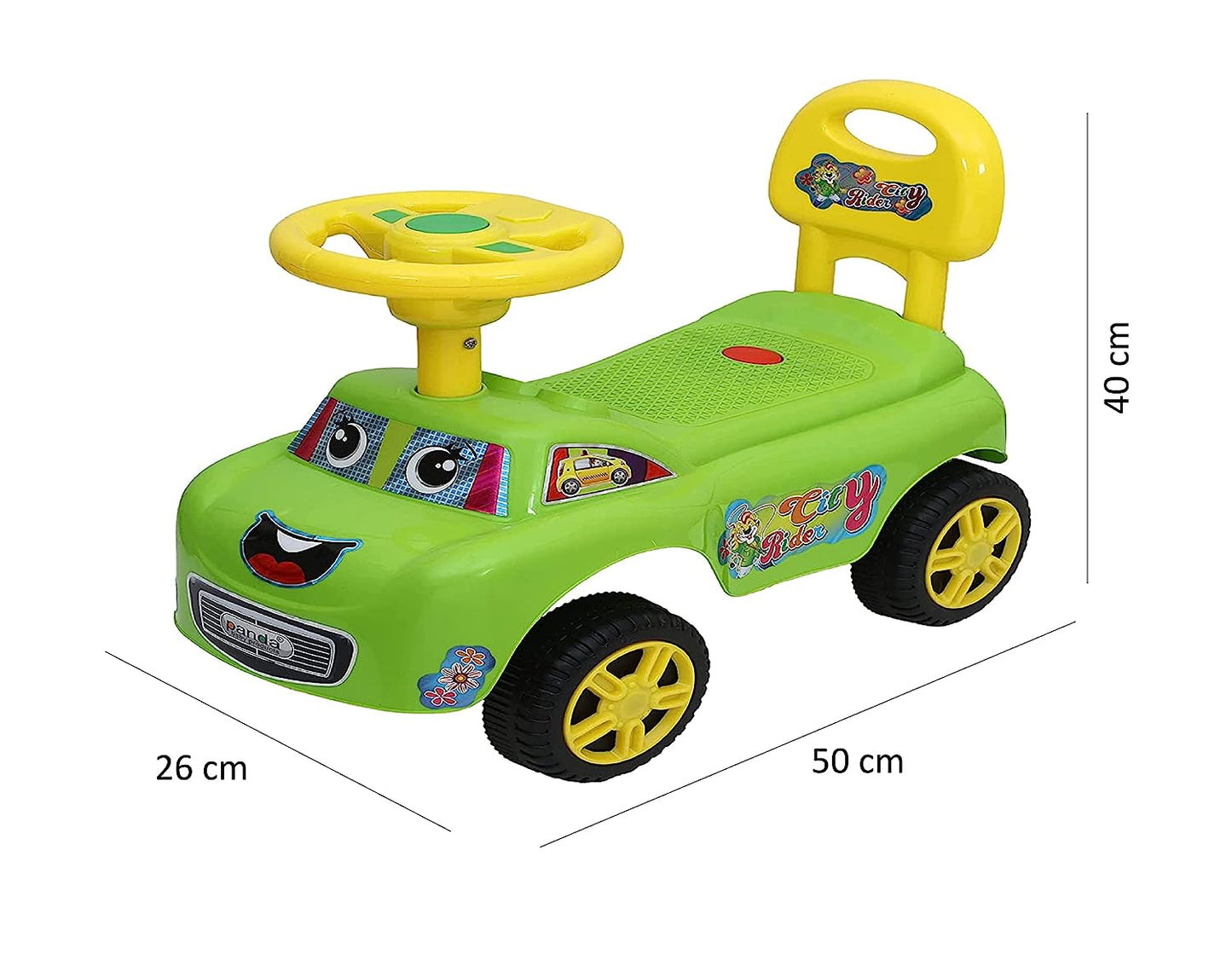 Magic Rider Push-Car Ride-On for Kids with Music 1-3 Years (City Green) - MRGTOYS