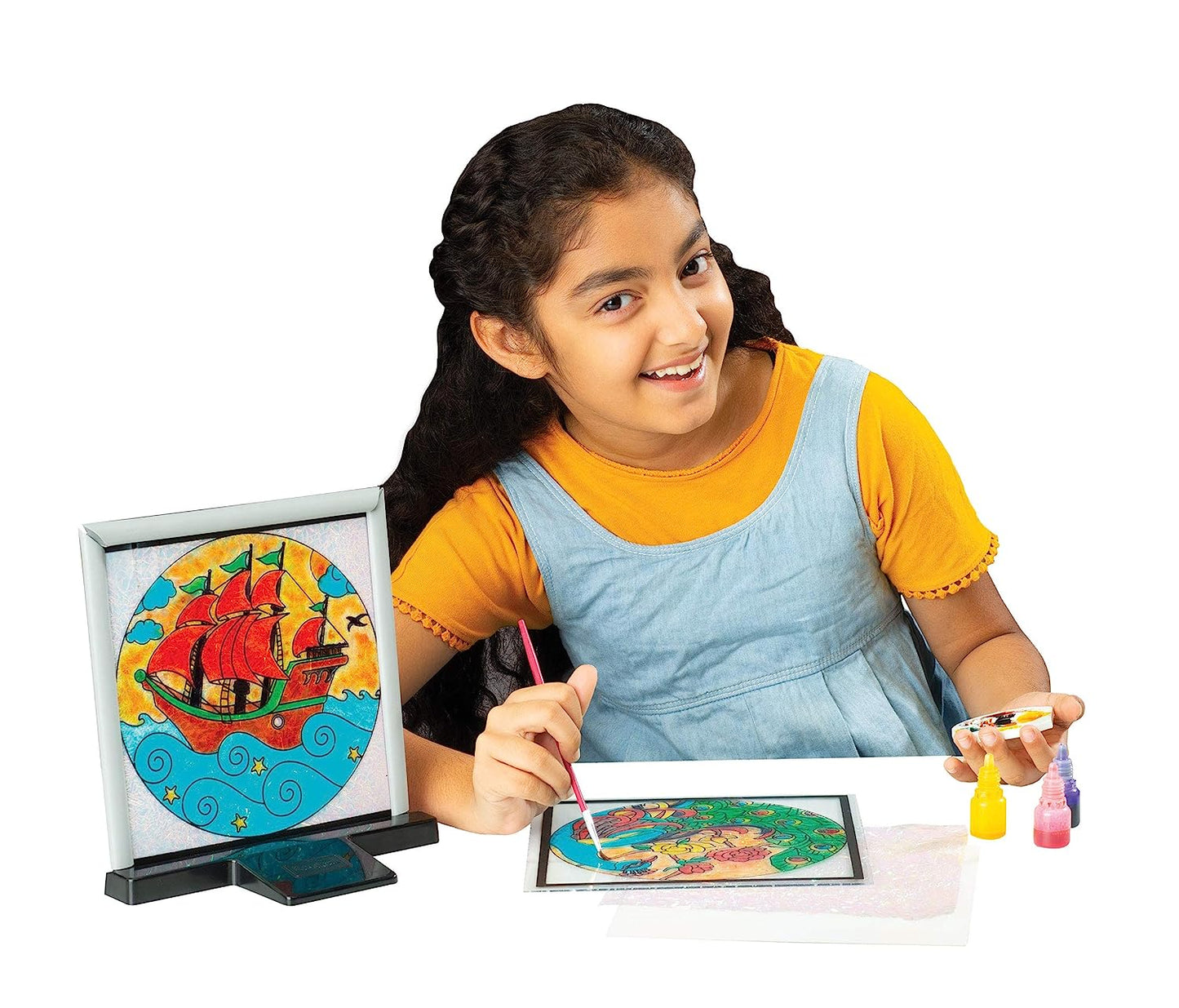 Funskool Glass Painting, Art and Craft Kit, Make Your Own Framed Glass Painting, 6 Years + (Multicolor, 25.5 X 36 X 6 Cm),for all age