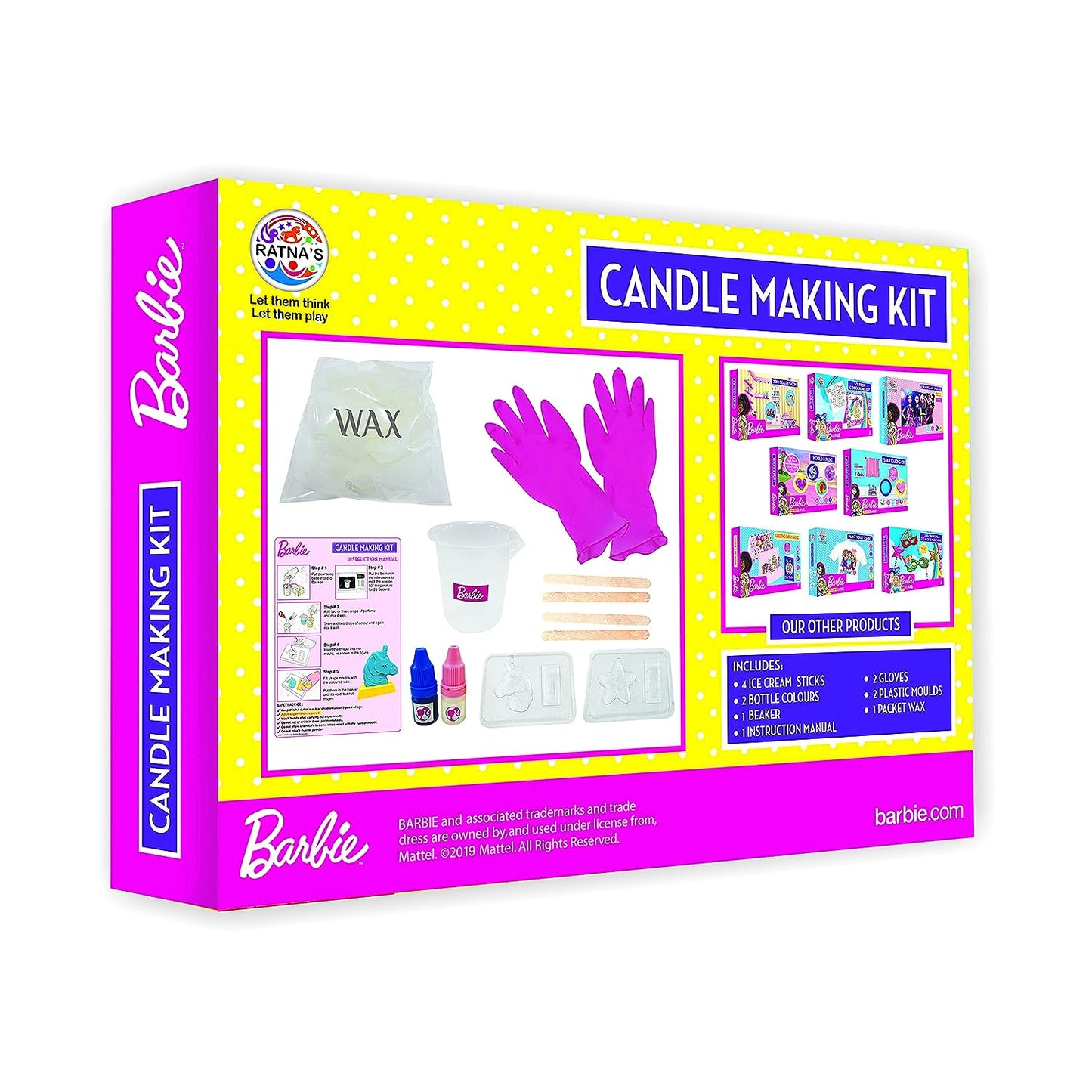 RATNA'S Barbie Candle Making KIT with Stand Multicolor