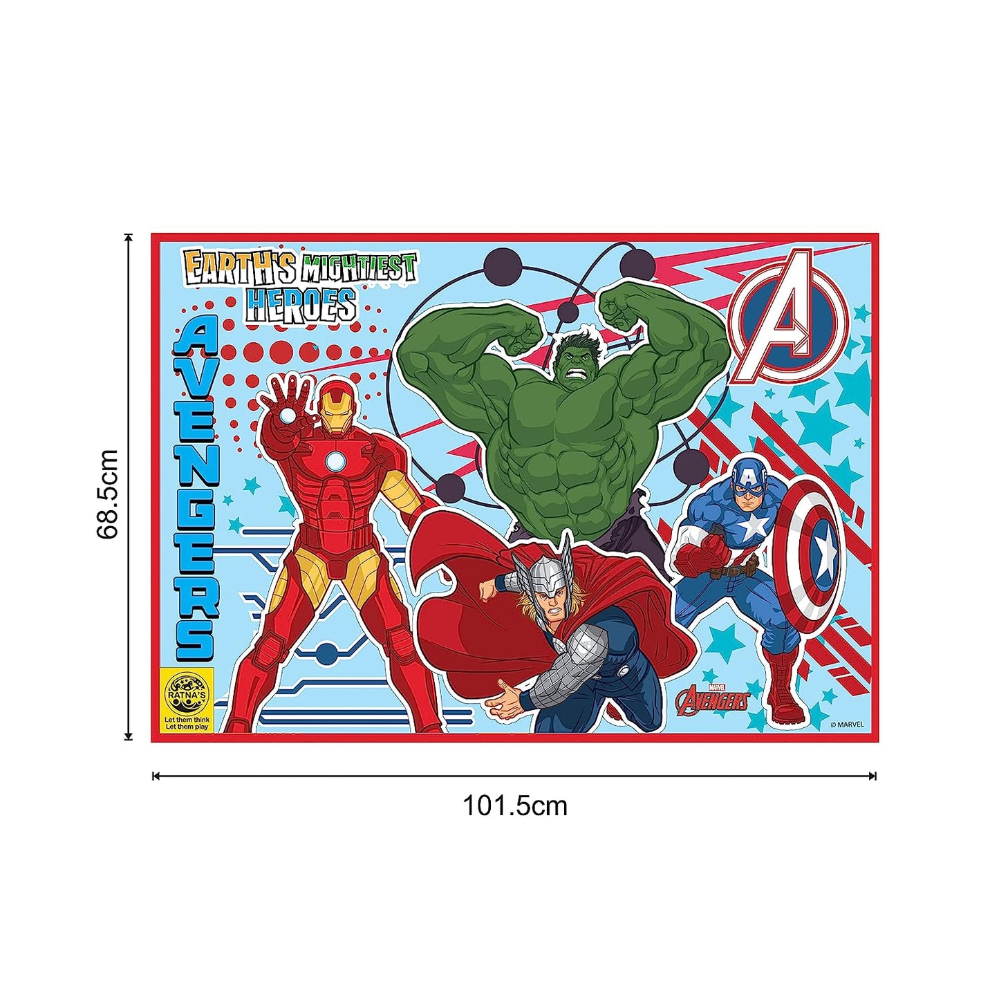RATNA'S My Coloring Mat Avengers | DIY Kit for Kids Big Size Mat 40 x 27 inches
