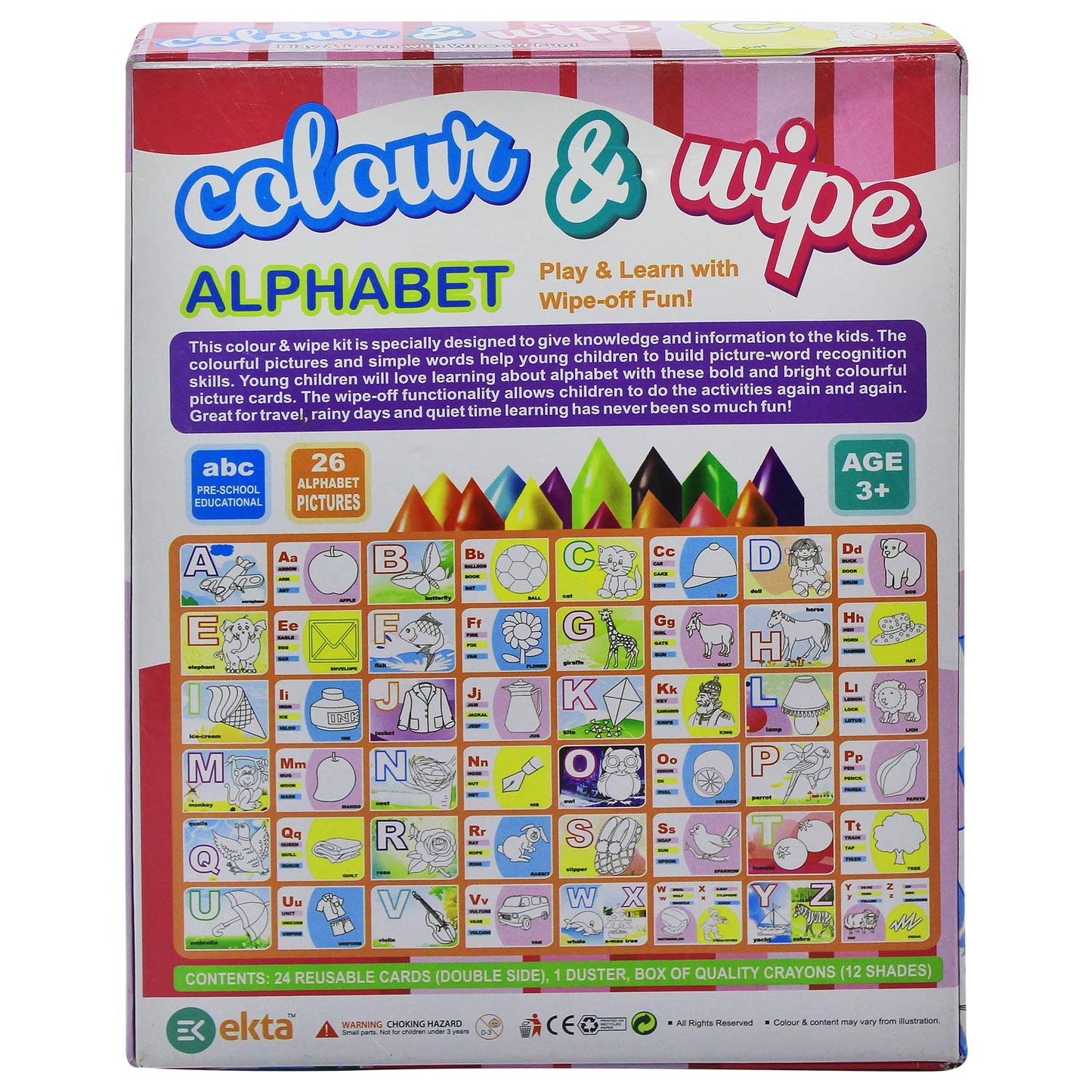Ekta Colour & Wipe Alphabet Play and Learn