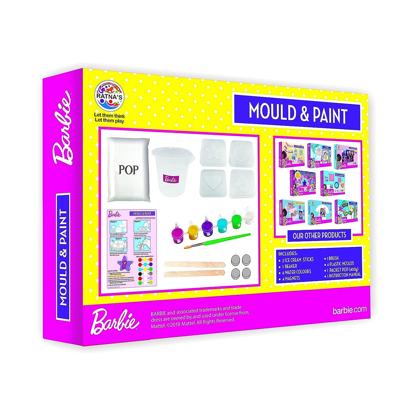 Barbie Mould and Paint.(4 Moulds Given Inside.)