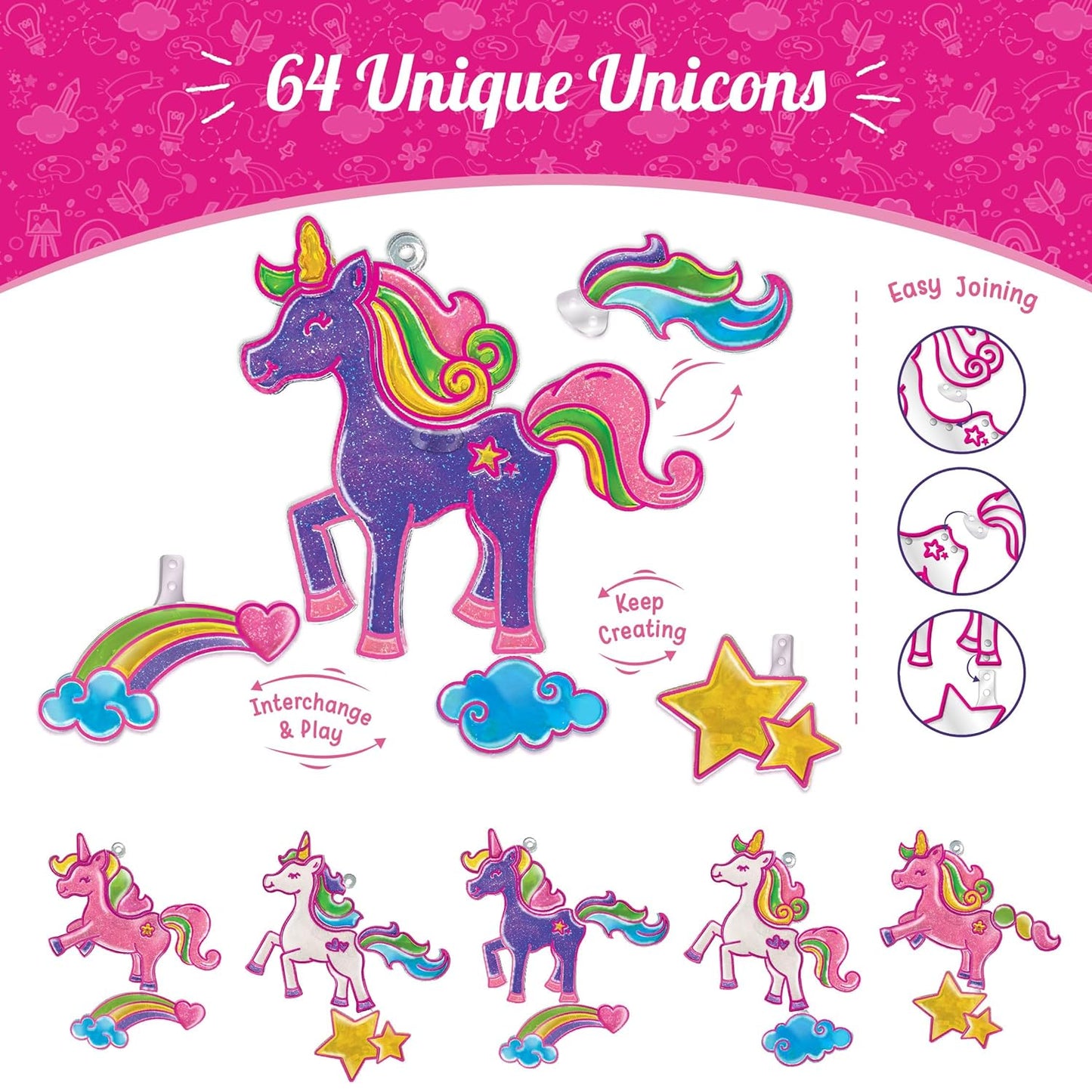 Imagimake Window Art Unicorn | Glass Painting Kit | Art and Craft Kit for Girls 6-8 | Toys for Girls | Sun Catcher Kit | Unicorn Gifts for Girls Age 6-8 | Birthday Gift for Girls 5+ Years