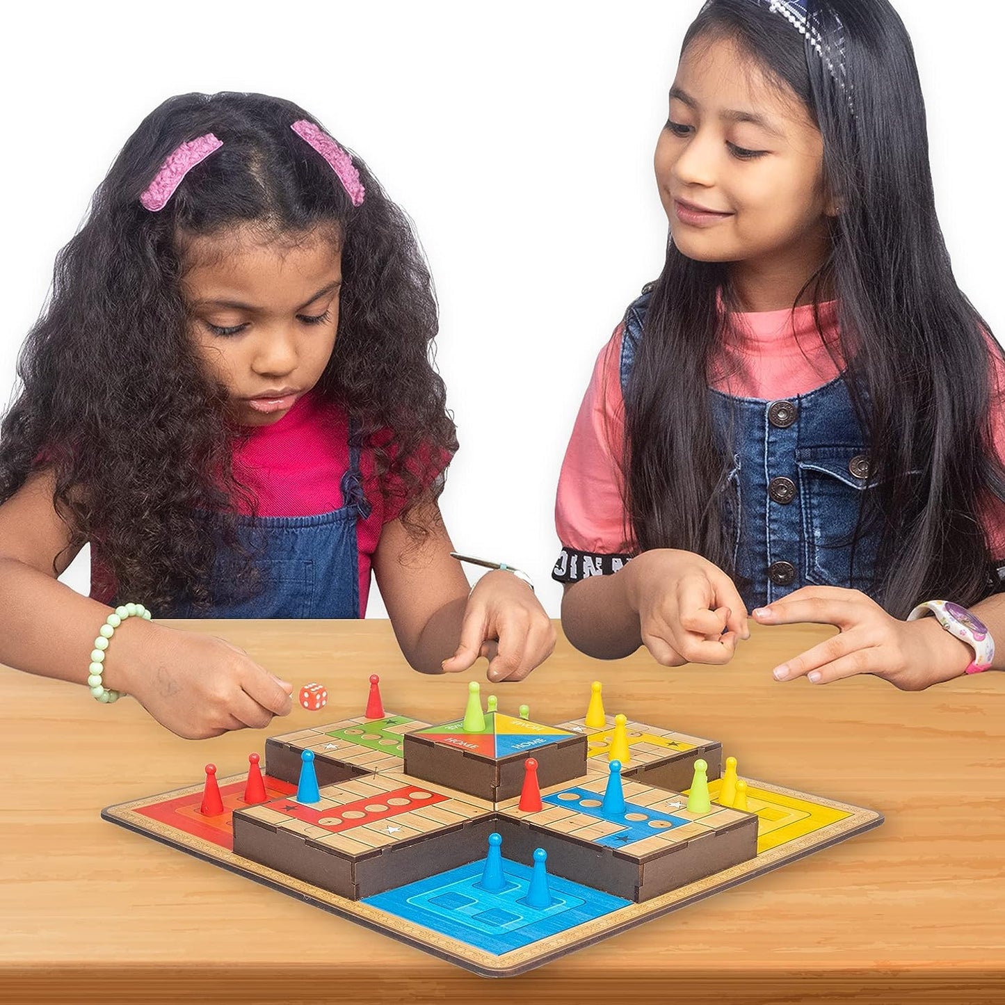 Toysbox 3D Ludo MDF Wooden Board Game Toy Play Family Fun with for Kids and Adults