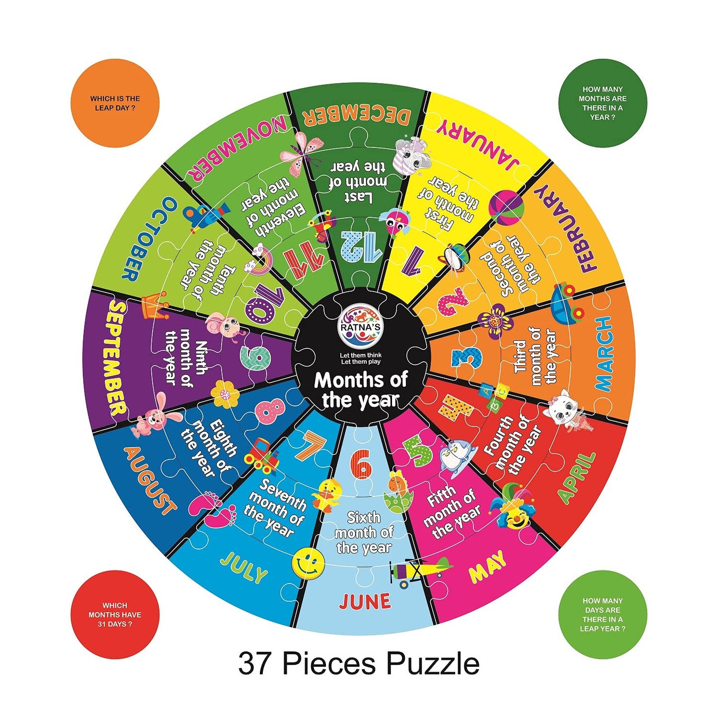 Preschool Teacher 3 in 1|A Perfect Early Learner Jigsaw Puzzle for Kids|Learn More About Days of The Week,Months of The Year & Different Indian Seasons