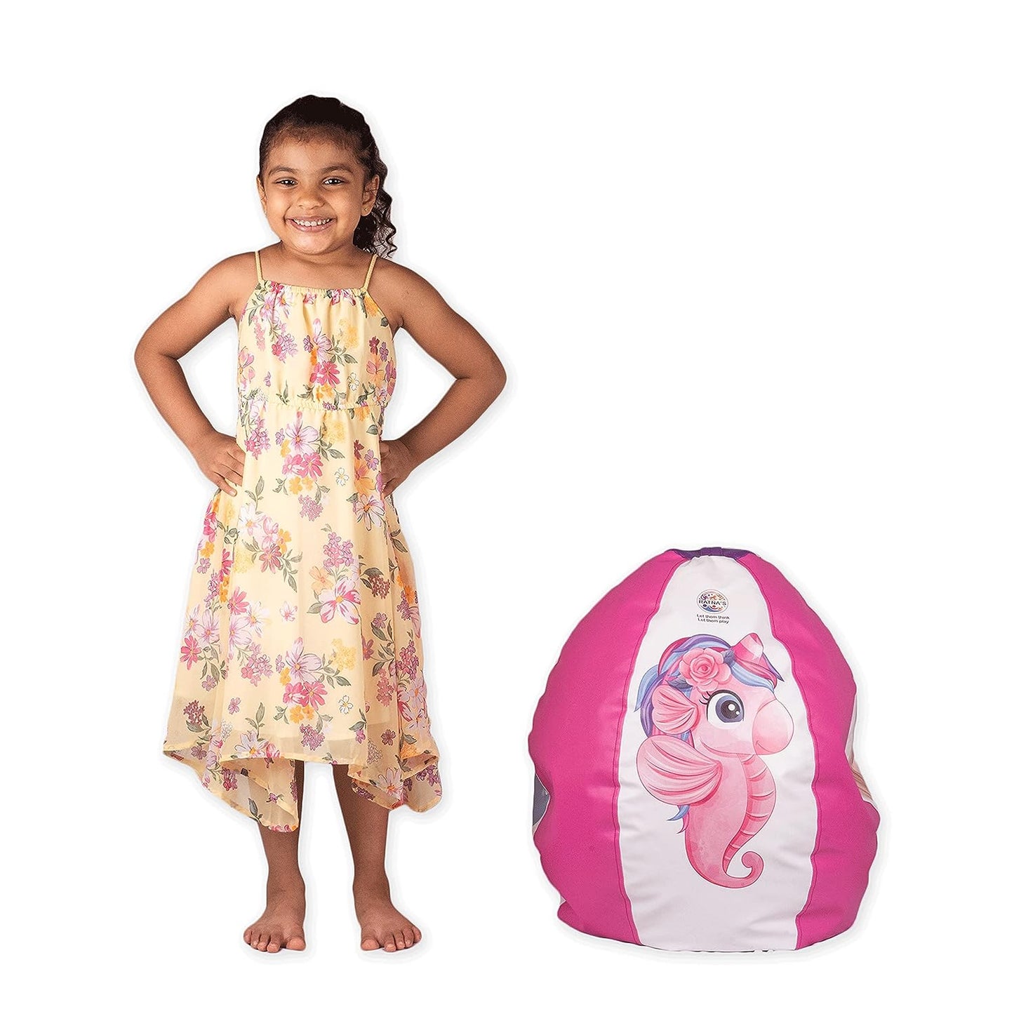 RATNA'S Unicorn Bean Bag Light Weight, Durable, Washable Chair for Kids | Medium Size Zipper Beanbag Extra Soft Cover | A Cool Way to Relax for Kids 5+