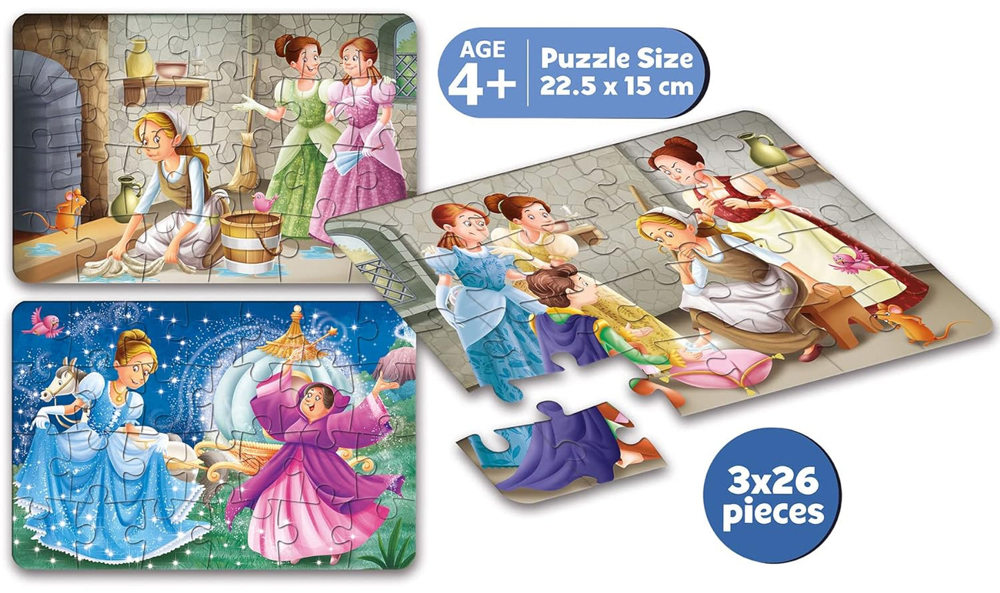 Frank - Cinderella 3 x 26 pcs Jigsaw Puzzles for Kids for Age 4 Years Old and Above