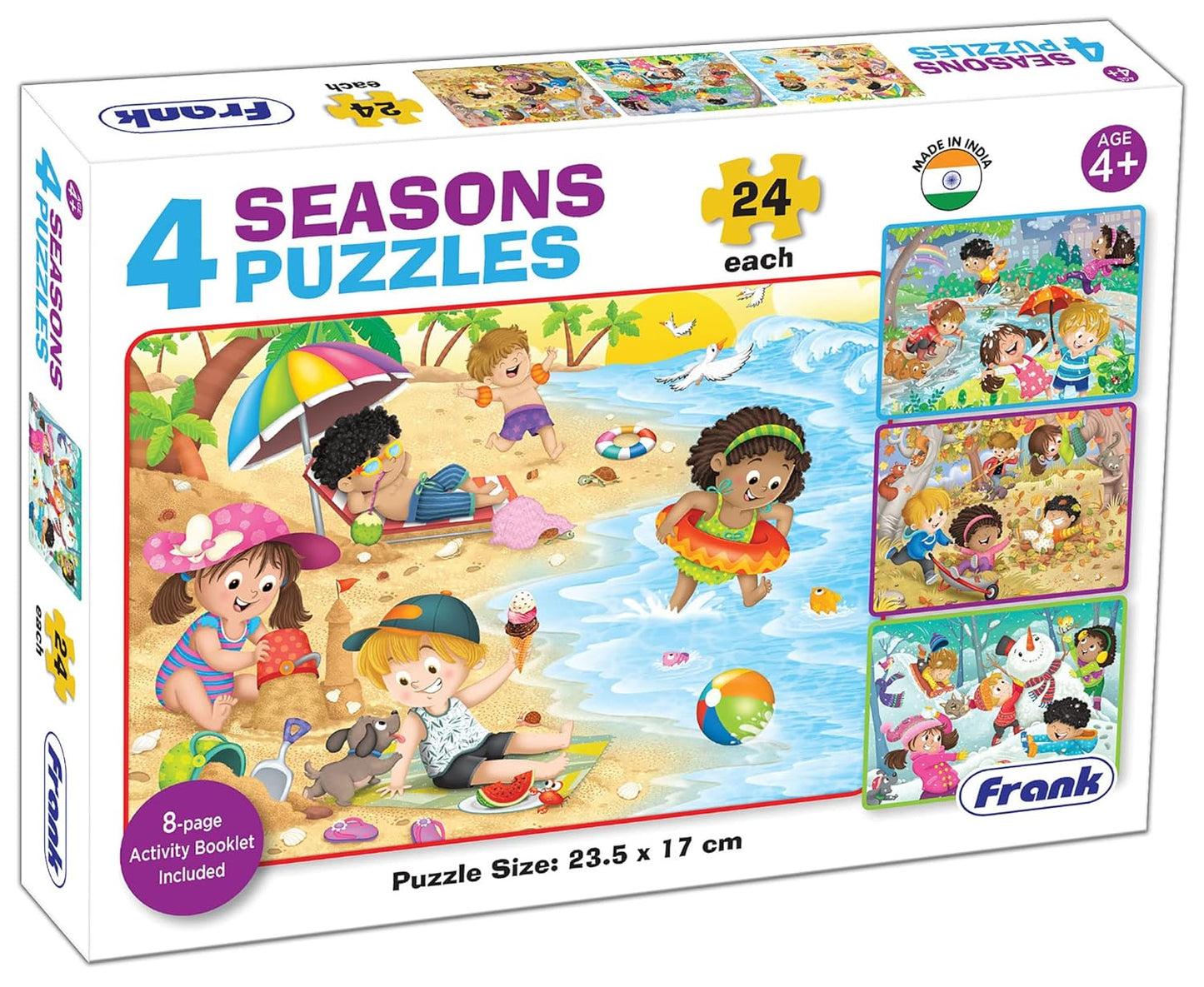 Frank 4 Seasons Jigsaw Puzzles for Kids of 24 Pieces Each - Activity Booklet Included