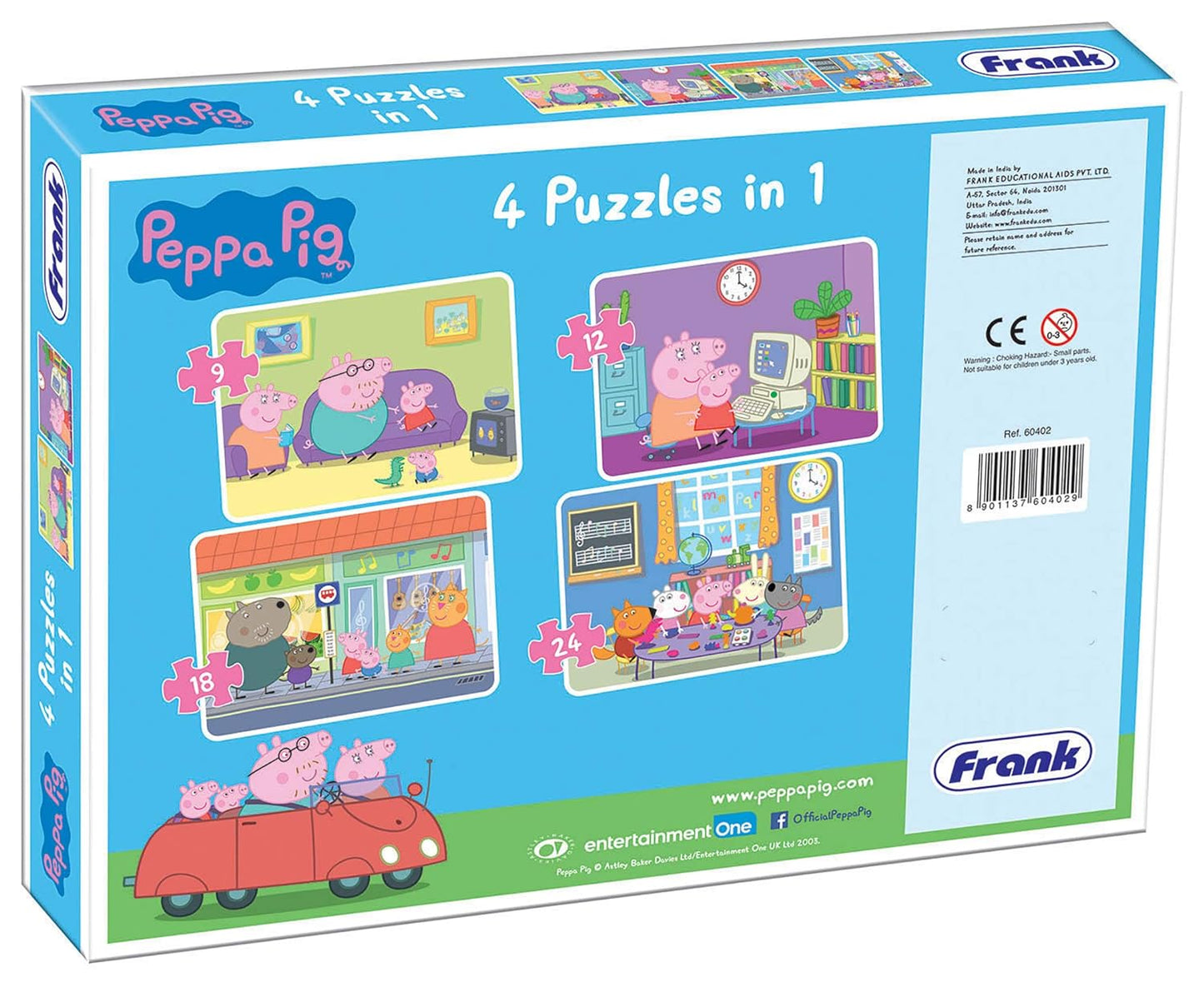Frank Peppa Pig - 4 in 1 Puzzle (9, 12, 18, 24) (2537673)