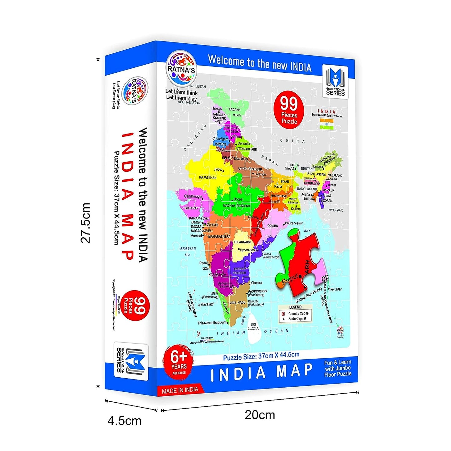 Ratna's Educational India MAP Jigsaw Puzzle (99 Pieces)