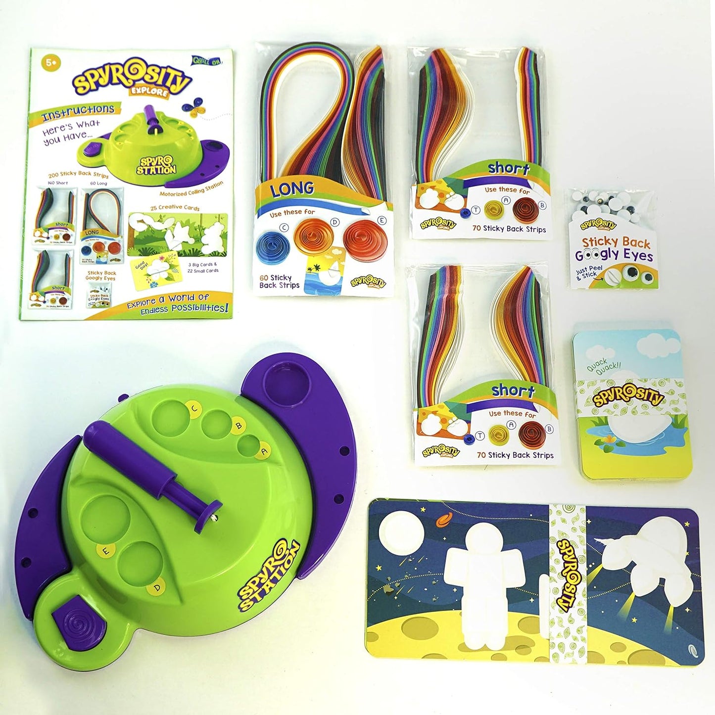 Quill On Spyrosity Spyrosity 3D Crinklers Explore Quilling Based Creative Toy and Activity Set with Patent Pending Motorized Tool for Boys and Girls Above 5 Years (Multicolour)