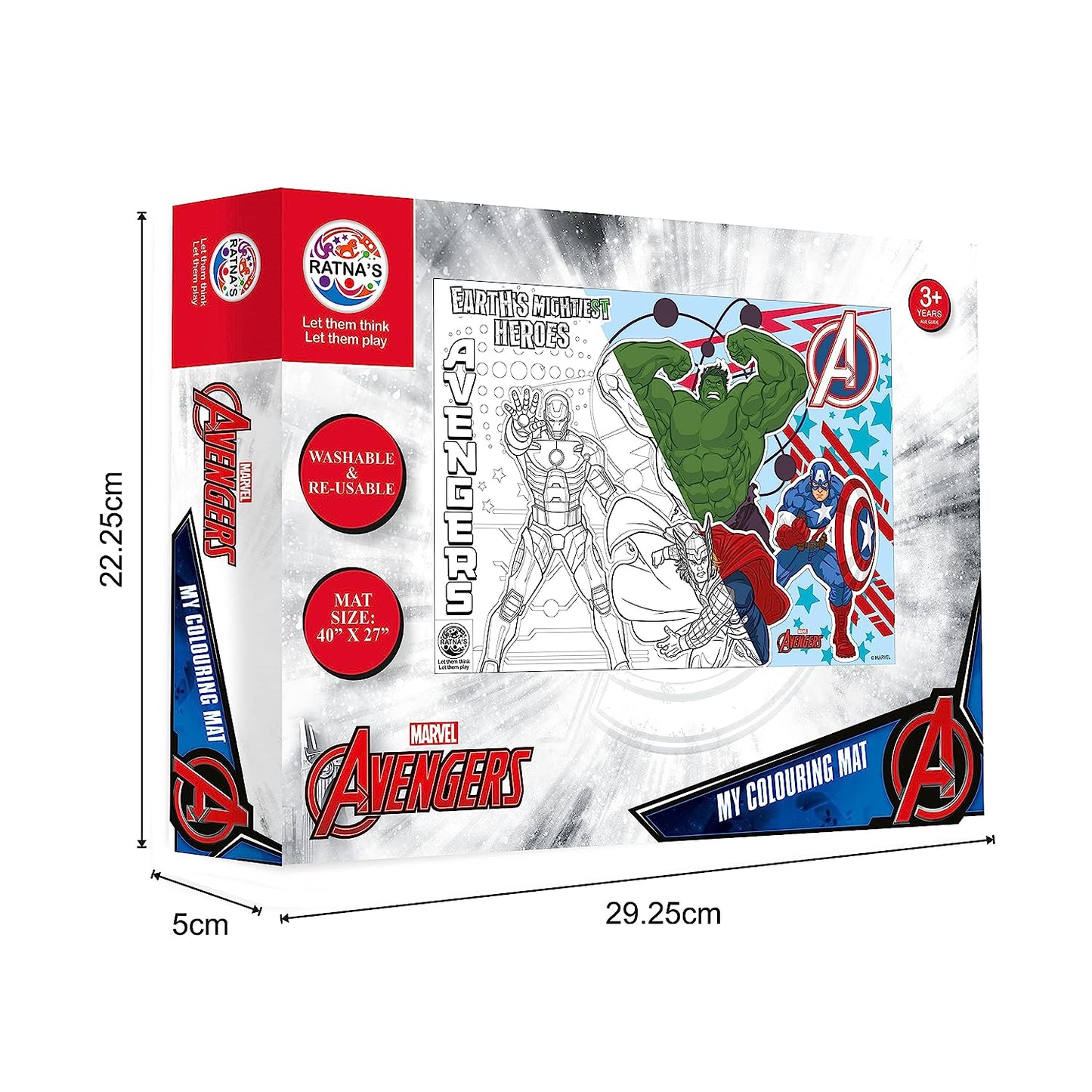 RATNA'S My Coloring Mat Avengers | DIY Kit for Kids Big Size Mat 40 x 27 inches