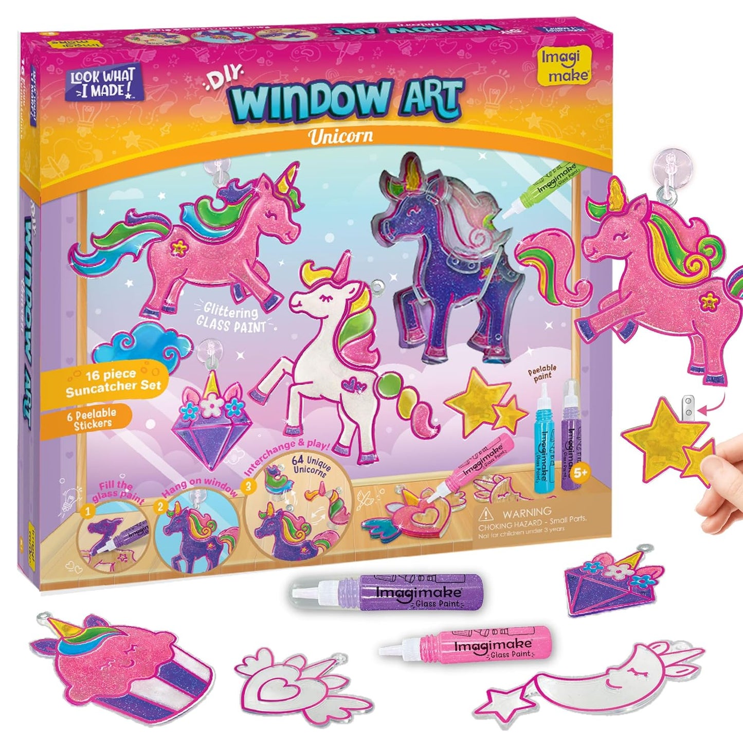Imagimake Window Art Unicorn | Glass Painting Kit | Art and Craft Kit for Girls 6-8 | Toys for Girls | Sun Catcher Kit | Unicorn Gifts for Girls Age 6-8 | Birthday Gift for Girls 5+ Years