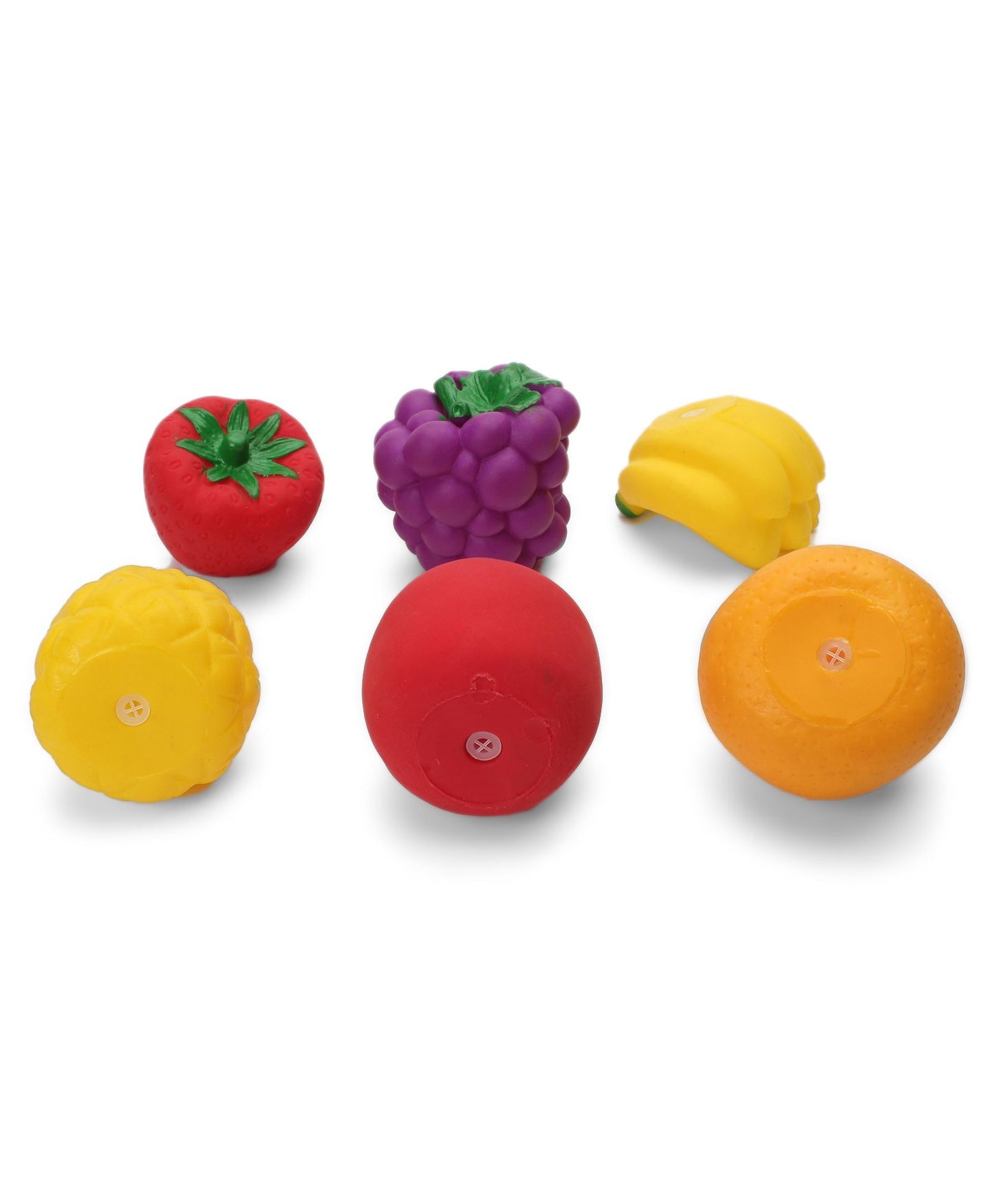Ratnas Squeaky Toys Fruits 6 Pieces - (Colors & Fruits May Vary)