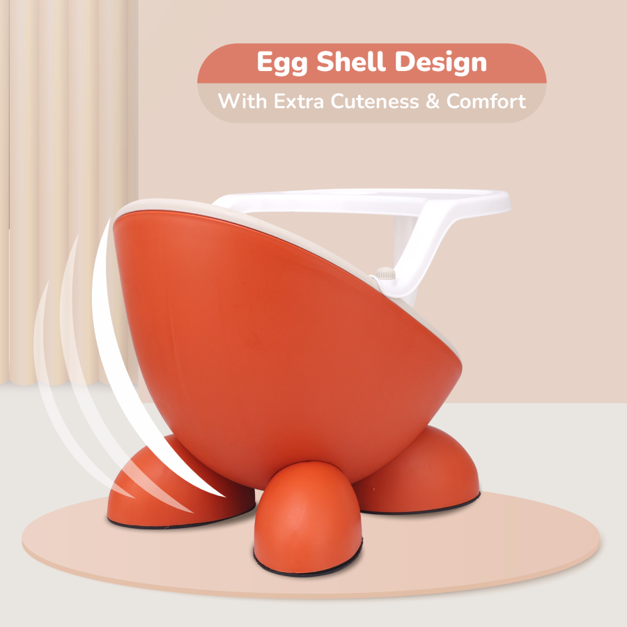 R for Rabbit Jelly Bean Fab 2 in 1 Multipurpose Kids Chair and Meal Chair orange cream