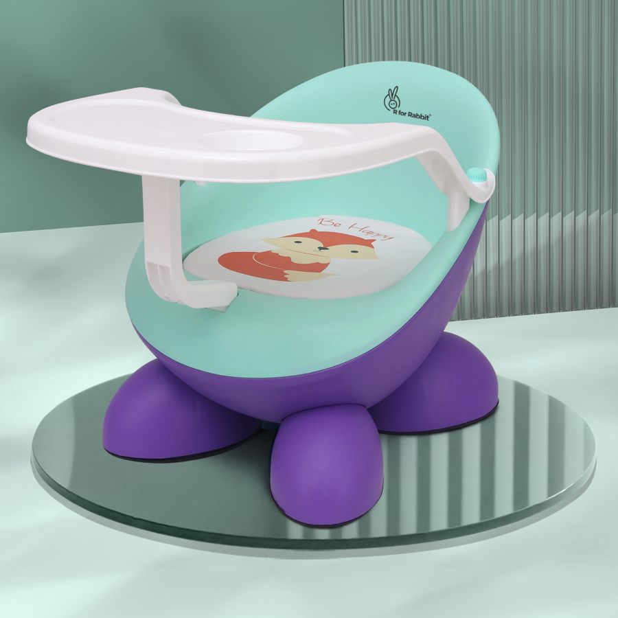 R for Rabbit Jelly Bean Fab 2 in 1 Multipurpose Kids Chair and Meal Chair purple green