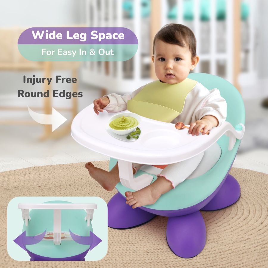 R for Rabbit Jelly Bean Fab 2 in 1 Multipurpose Kids Chair and Meal Chair purple green