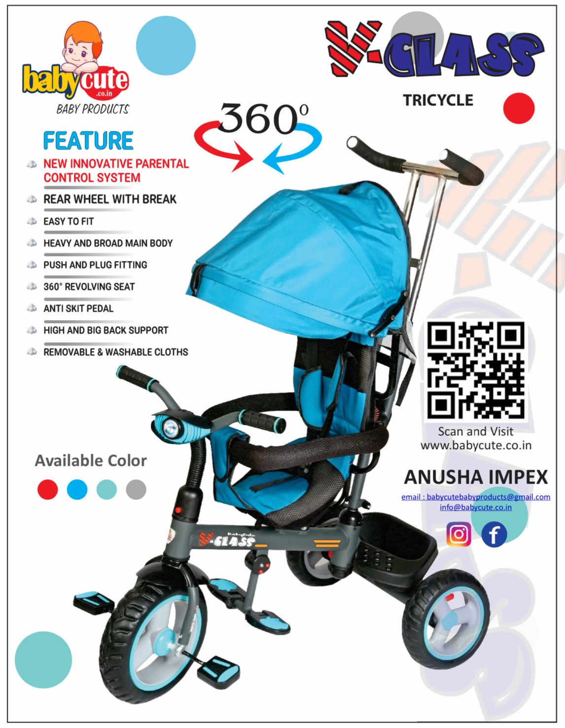BABYCUTE Baby Tricycle V-class - MRGTOYS