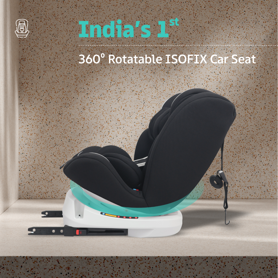 R for Rabbit Jack N Jill Grand ISOFIX Car Seat for kids 0-12 Years Safety Certified, 5-Point Safety Harness, Removable Seat Cover, Adjustable Head Rest