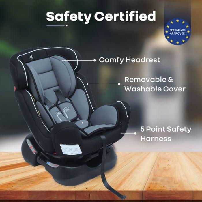 R for Rabbit Jack N Jill Grand Baby Car Seat for 0 to 7 Years, 3 Position Recline, 5-Point Safety Harness, Washable Seat Cushion, Certified Safety