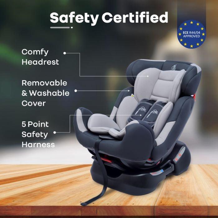 R for Rabbit Jack N Jill Grand Baby Car Seat for 0 to 7 Years, 3 Position Recline, 5-Point Safety Harness, Washable Seat Cushion, Certified Safety