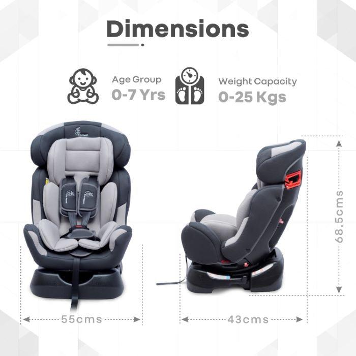 R for Rabbit Jack N Jill Grand Baby Car Seat for 0 to 7 Years, 3 Position Recline, 5-Point Safety Harness, Washable Seat Cushion, Certified Safety